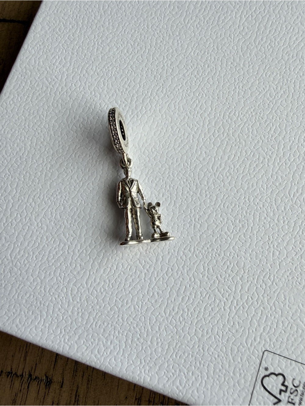 Silver Walt Disney and Mickey Mouse Pandora Disney Charm Pendant